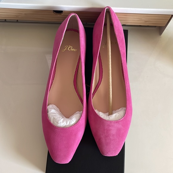 J. CREW SUEDE CLASSIC FLAT Neon Fuchsia Sz 9 - Picture 3 of 5